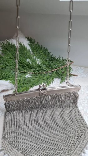 sac à main ancien - aumônière cote de maille pour collection