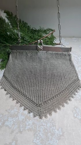 sac à main ancien - aumônière cote de maille pour collection
