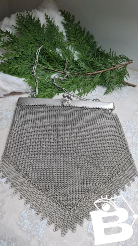 sac à main ancien - aumônière cote de maille pour collection