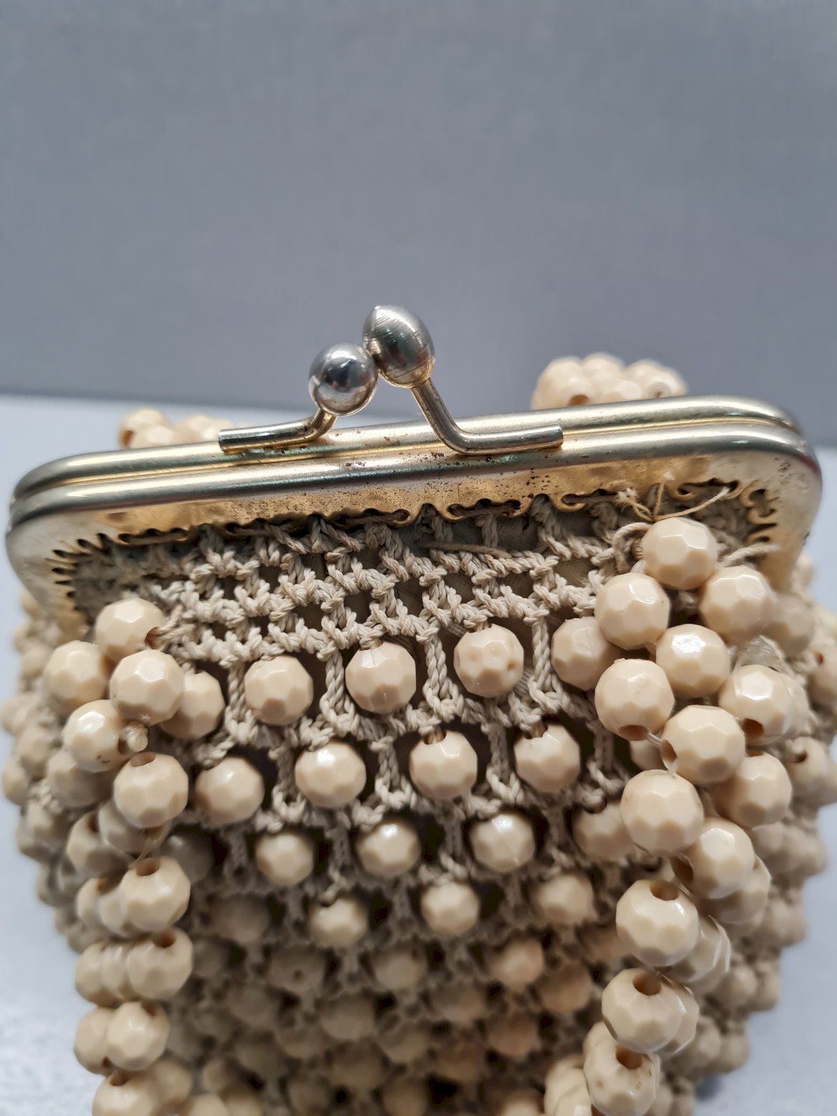 Sac Fourre-tout Vintage Fait Main Perles Noires - Jérusalem