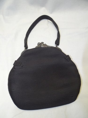 -SAC BOURSE MINAUDIERE SUVIANE PARIS 1900 FERMOIR Argenté PIERRES BLEUES    D