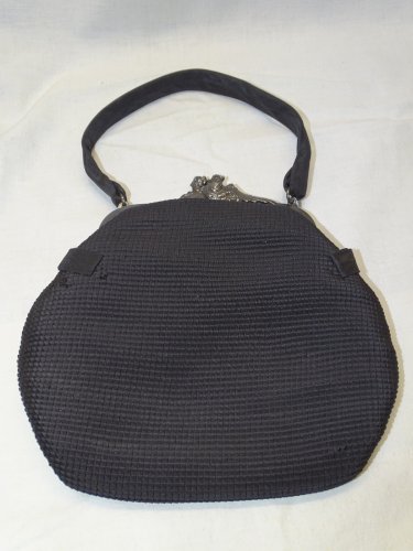 -SAC BOURSE MINAUDIERE SUVIANE PARIS 1900 FERMOIR Argenté PIERRES BLEUES    D