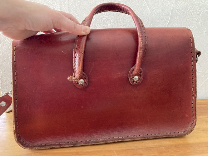 Sac en cuir naturel véritable, de fabrication artisanale