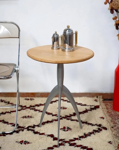 Sacha, le guéridon en chêne et aluminium N°19