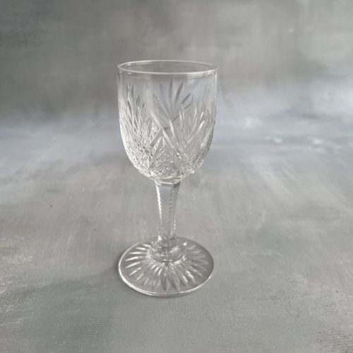 SAINT LOUIS 3 verres à liqueur cristal FLORENCE jambe taillée pied étoilée ~8cm