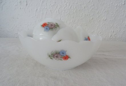  Salad bowl + 6 vintage volubis flower cups 930323