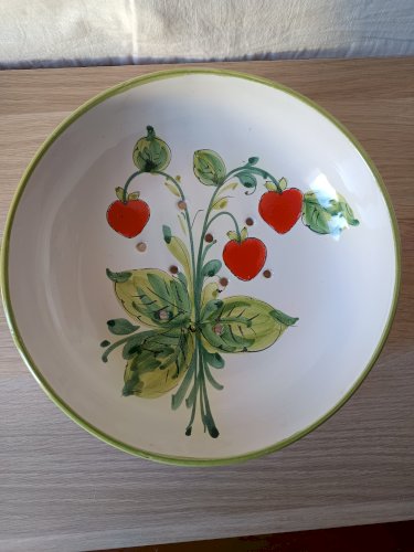 saladier égouttoir Rince Fruit faïence Style Décor Fraise Déco