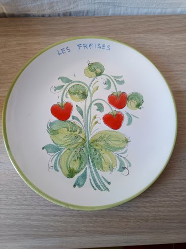 saladier égouttoir Rince Fruit faïence Style Décor Fraise Déco