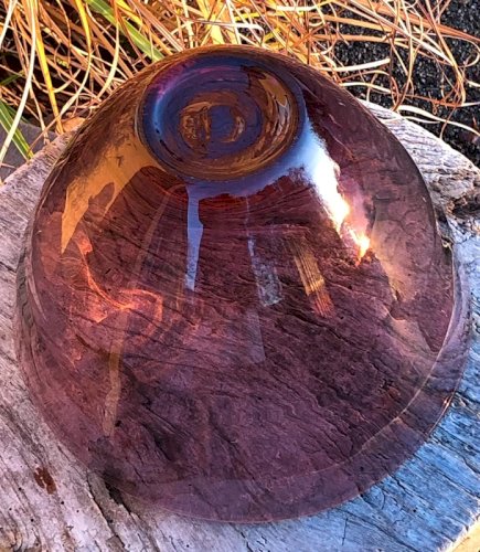 Saladier en verre couleur prune