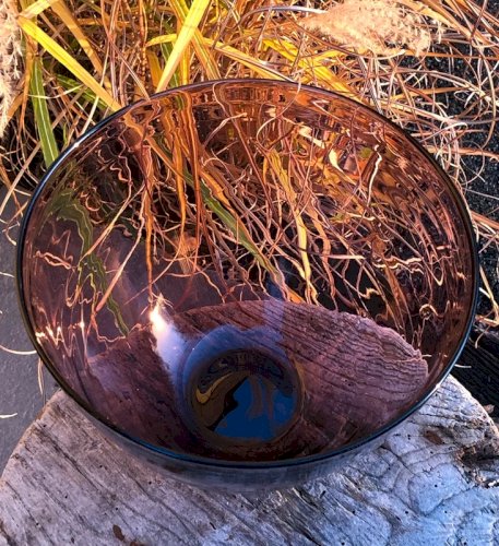 Saladier en verre couleur prune