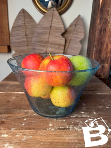 Saladier en verre soufflé bullé Biot