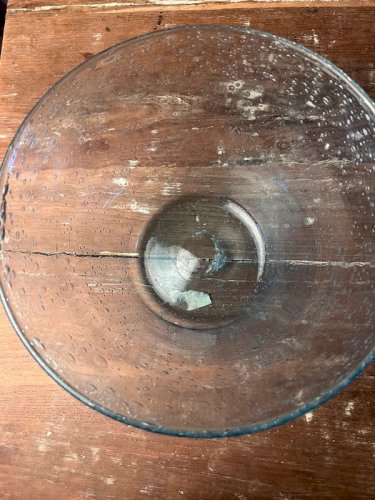 Saladier en verre soufflé bullé Biot