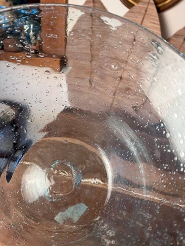 Saladier en verre soufflé bullé Biot