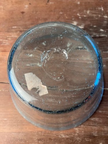 Saladier en verre soufflé bullé Biot