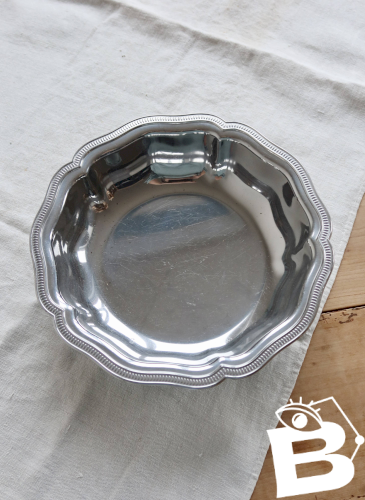 Saladier ou grande coupelle vintage métal argenté Guy Degrenne
