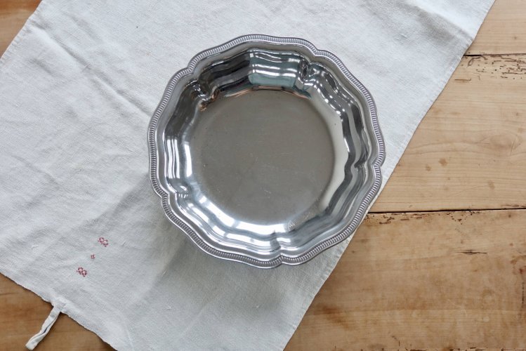 Saladier ou grande coupelle vintage métal argenté Guy Degrenne
