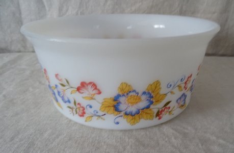  SALADIER plat bord droit FLEURS clématites ARCOPAL 218102