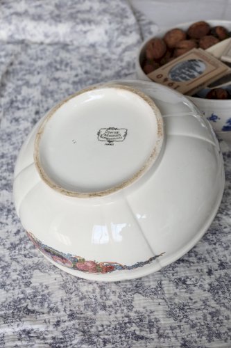 Saladier vintage en faïence Sarreguemines - Décor Obernai