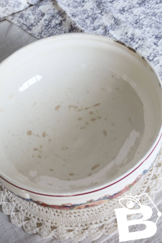 Saladier vintage en faïence Sarreguemines - Décor Obernai