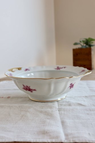 Saladier vintage en porcelaine de Limoges Ahrenfeld – Décor fleuri rose