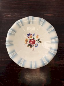 Vintage mixing bowl Sarreguemines - Claude model - Flowered earthenware