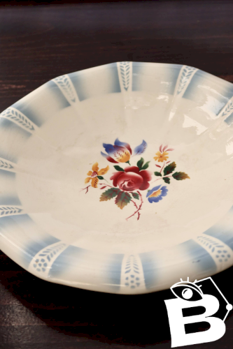 Saladier vintage Sarreguemines - Modèle Claude - Faïence fleurie