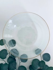 Saladier Vintage Verre & Dentelle - Filet Doré
