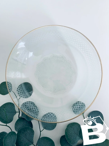 Saladier Vintage Verre & Dentelle - Filet Doré