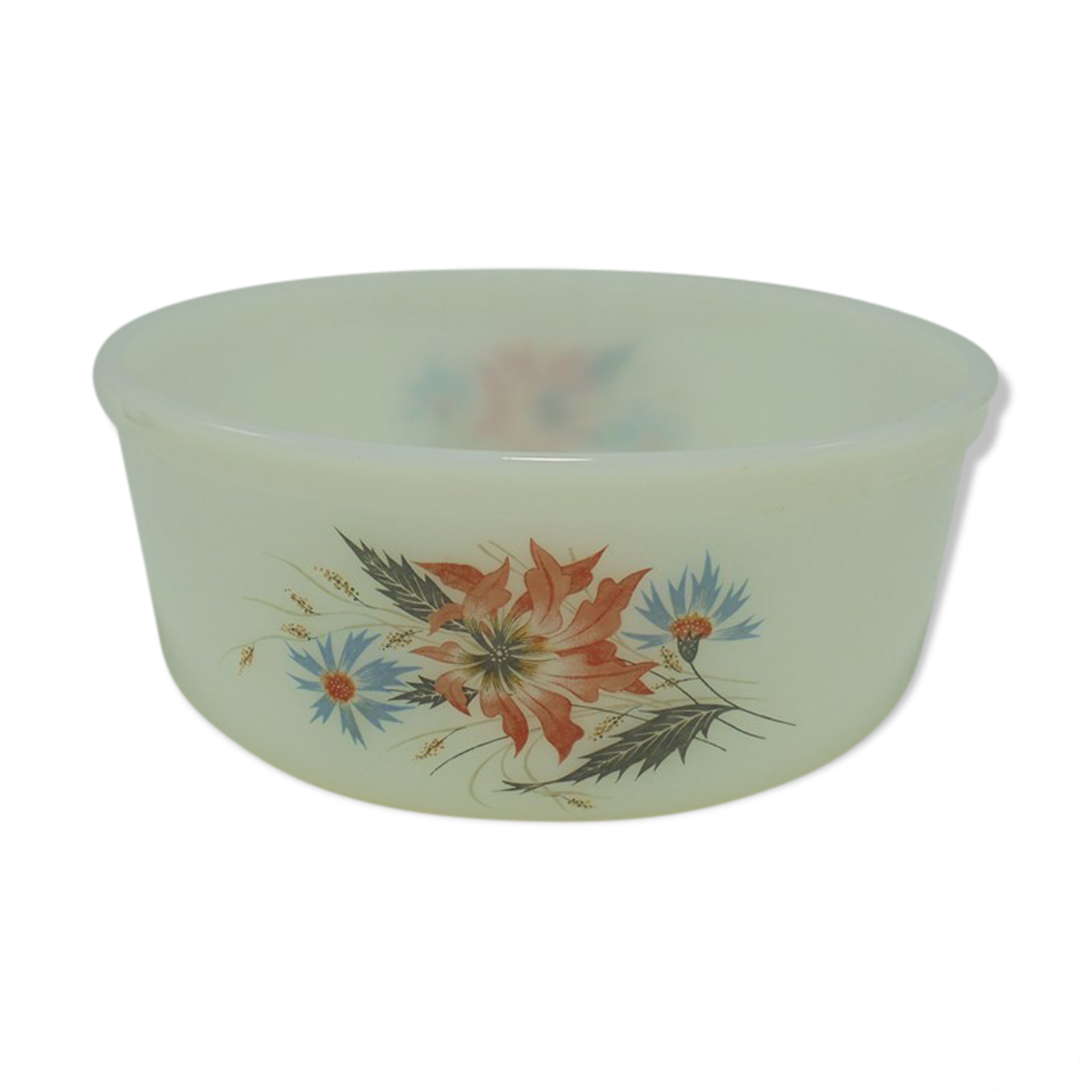 Saladier Vintage Arcopal 20 Cm – Motif Hibiscus – État Correct