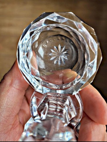 Saleron / salière double Baccarat en cristal modèle signé