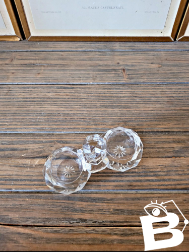 Saleron / salière double Baccarat en cristal modèle signé