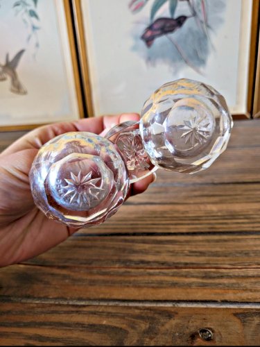 Saleron / salière double Baccarat en cristal modèle signé