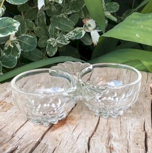 Saleron vintage en verre moulé