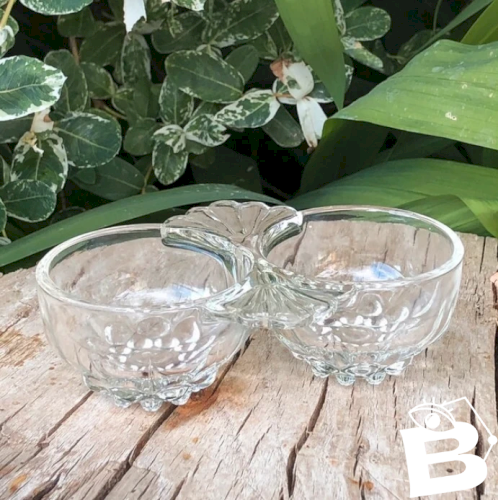 Saleron vintage en verre moulé