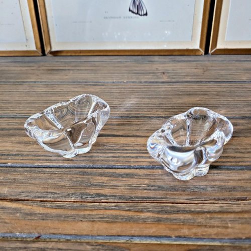 Salerons / salières Daum en cristal signé Daum France (lot de 2)