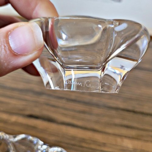 Salerons / salières Daum en cristal signé Daum France (lot de 2)