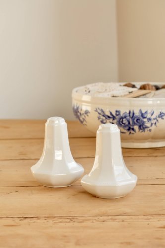 Salière et poivrier vintage porcelaine anglaise motif Perle - Johnson Broth