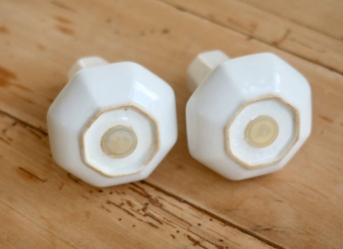 Salière et poivrier vintage porcelaine anglaise motif Perle - Johnson Broth