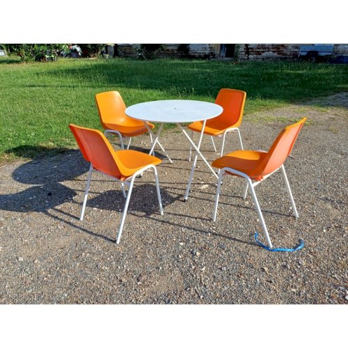 Salon de Jardin Vintage Fer et Plastic