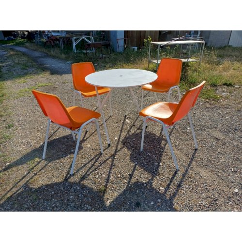 Salon de Jardin Vintage Fer et Plastic