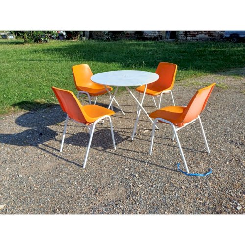 Salon de Jardin Vintage Fer et Plastic