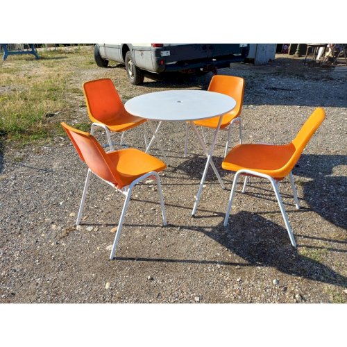 Salon de Jardin Vintage Fer et Plastic