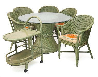 Salon en rotin par Maugrion, 1980