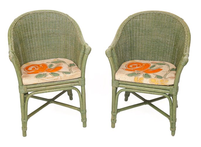 Salon en rotin par Maugrion, 1980