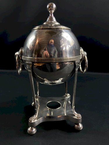 Samovar fontaine à eau chaude en métal argenté anglais fin XIXe