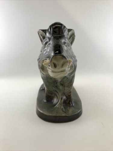Sanglier Saint-Clément – Grande statue céramique vintage 30 cm – France