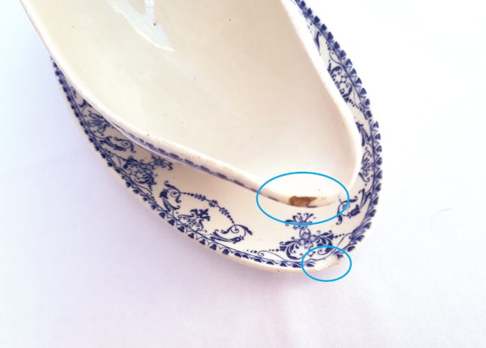 Saucière 19ème faïence de Lunéville