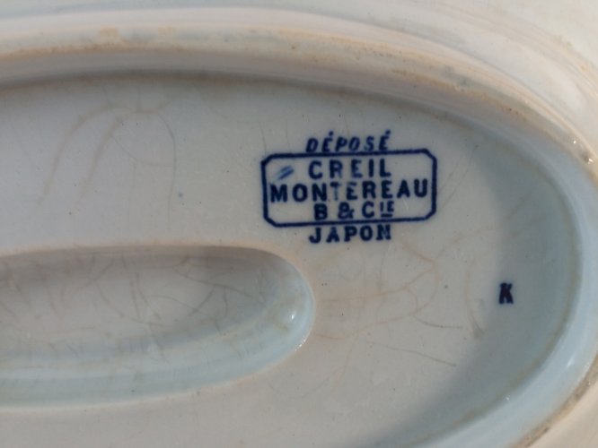 Saucière faience creil Montereau modèle vers 1880japon
