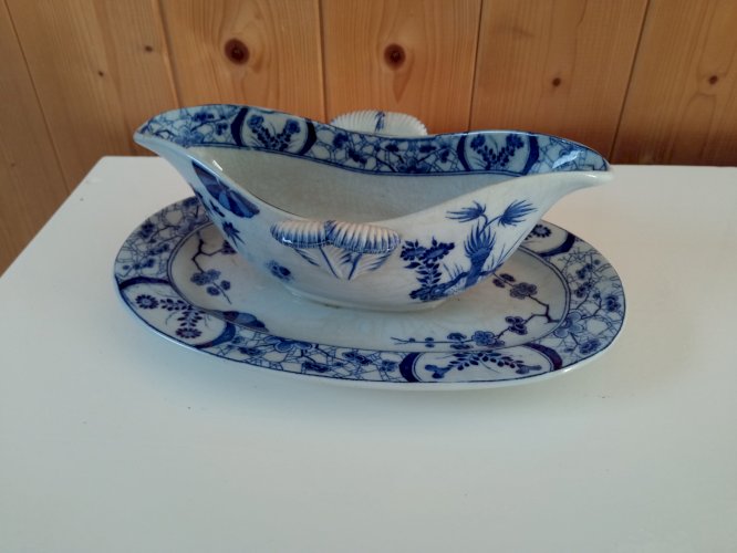 Saucière faience creil Montereau modèle vers 1880japon
