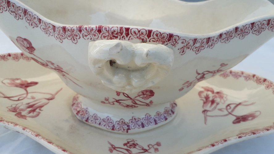 Saucière faïence Gien terre de fer